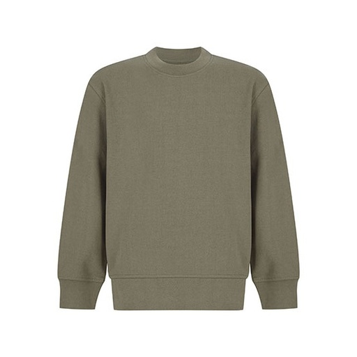 Bluza Dziecieca Oversize Bawelna Poliester Regenerowana SM530 - Khaki