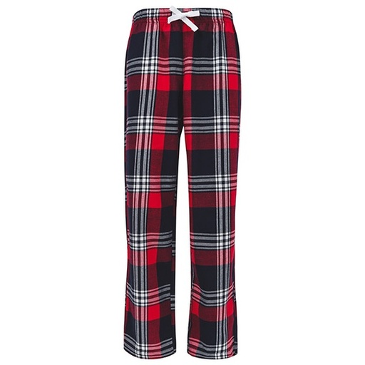 Spodnie Luźne Flanelowe Bawełniane SM83 - Red-Navy Check