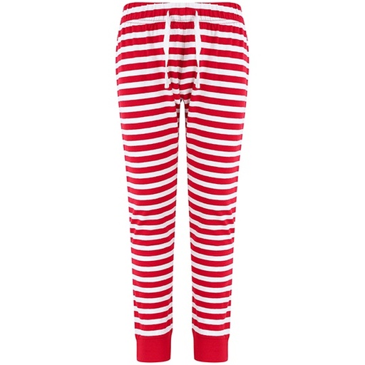 Spodnie Dresowe Dzieciece Bawelniane z Nadrukiem SM85 - Red & White Stripes