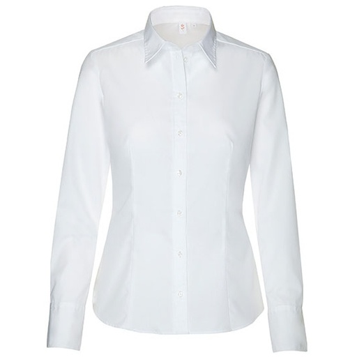 Bluzka Damska Klasyczna Bawełniana Fil a Fil SN080604 - White