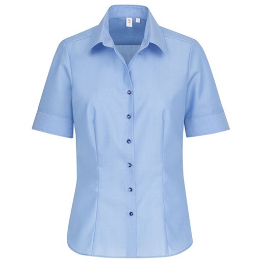 Bluzka Damska Klasyczna Bawełniana Fil a Fil SN080605 - Light Blue