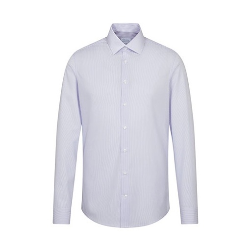 Koszula męska dopasowana w krate/paski długi rękaw SN293600 - Striped Light Blue