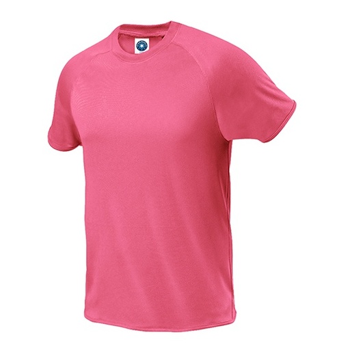 T-shirt Meski Raglanowy Odprowadzajacy Wilgoc SW300 - Fluorescent Pink
