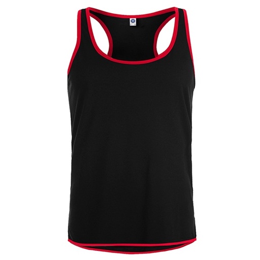 Kamizelka sportowa męska kontrastowa SW305 - Black & Fiesta Red