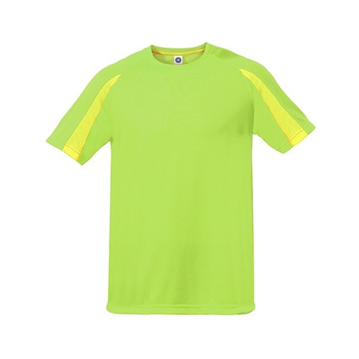 Koszulka Sportowa Unisex Teksturowany Poliester Odprowadzajaca Wilgoc SW309 - Fluorescent Green & Fluorescent Yellow