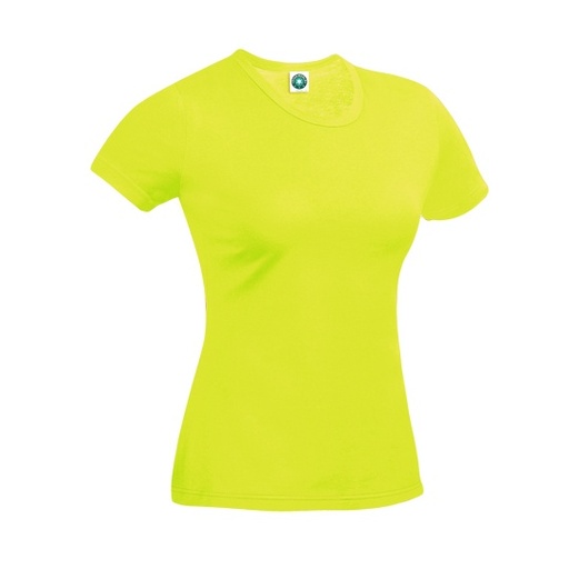 Damska koszulka sportowa slim SW404 - Fluorescent Yellow