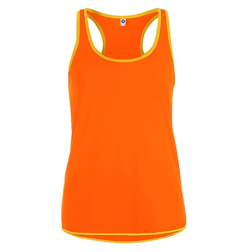 Damska kontrastowa kamizelka sportowa SW405 - Fluorescent Orange & Gold