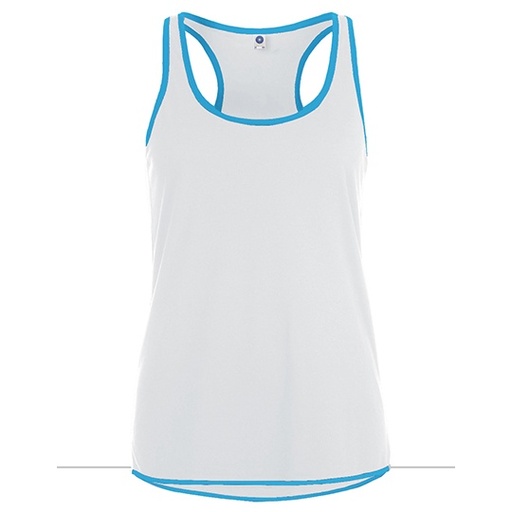Damska kontrastowa kamizelka sportowa SW405 - White & Atoll