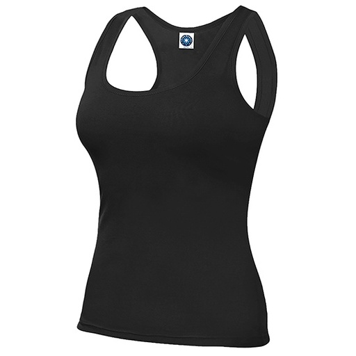 Koszulka Bez Rekawow Dopasowana Bawelna Czesana Stretch SW420 - Deep Black