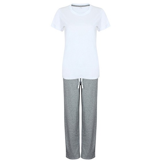 Piżama męska długie nogawki TC053 - White & Heather Grey