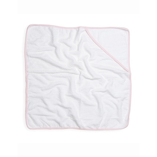 Recznik Niemowlecy z Kapturem Frota Bawelniana TC36 - White & Pink