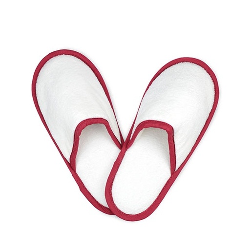 Kapcie frotte TH1700 - White & Burgundy