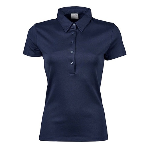 Damskie polo bawełniane slim TJ1441 - Navy