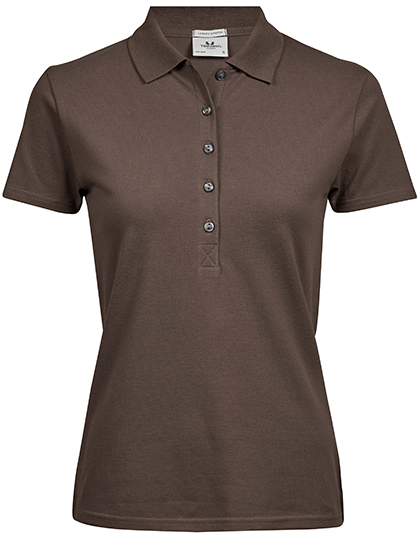 Damska luksusowa koszulka polo Stretch - Chocolate