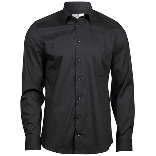 Koszula Meska Dopasowana Strecz TJ4024 - Black