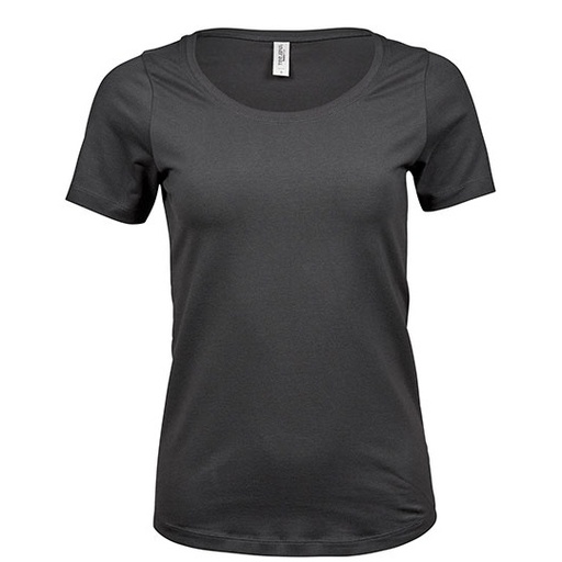 T-shirt Damski Slim Bawełna Elastan TJ450 - Dark Grey (Solid)