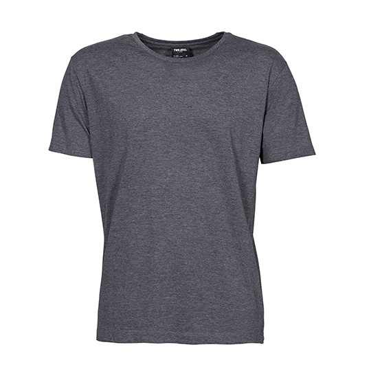 Męski T-shirt slim fit – melanżowy - Black Melange