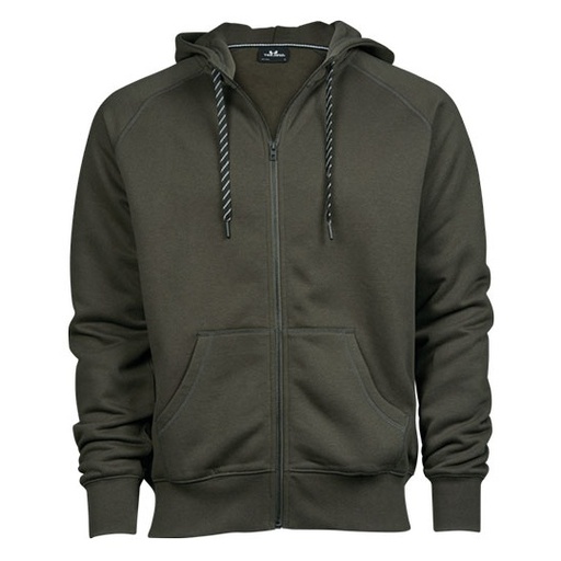 Bluza Męska na Zamek Kaptur Bawełniana Szczotkowana TJ5435N - Deep Green