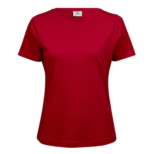 T-shirt Damski Slim Interlock Bawelna Organiczna TJ580N - Red