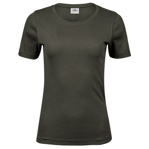 T-shirt Damski Slim Interlock Bawelna Organiczna TJ580N - Deep Green