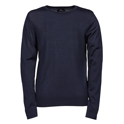Sweter Męski Dopasowany Welna Merynosow TJ6000 - Navy