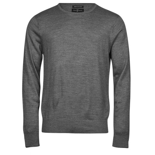Sweter Meski Dopasowany Welna Merynosow TJ6000 - Grey Melange