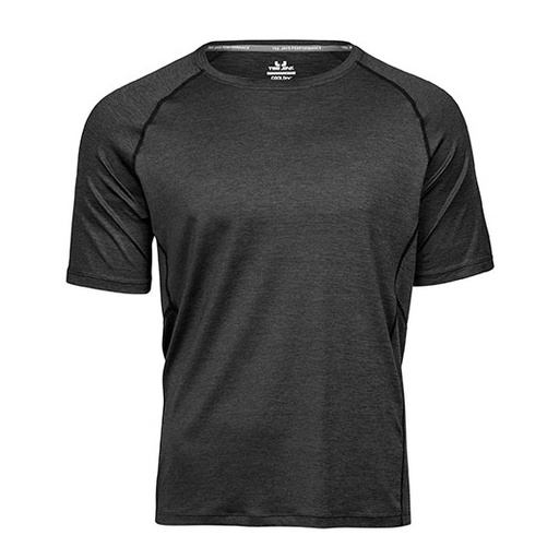 Męska koszulka sportowa Slim TJ7020N - Black Melange