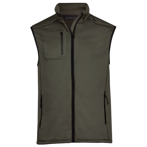 Bezrękawnik Męski Dopasowany Polarowy Stretch TJ9104 - Deep Green