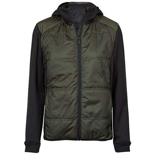 Kurtka Damska Hybrydowa Dopasowana TJ9113 - Deep Green & Black