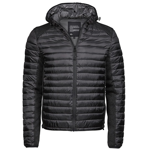 Męska kurtka outdoorowa z kapturem TJ9610 - Black & Black Melange