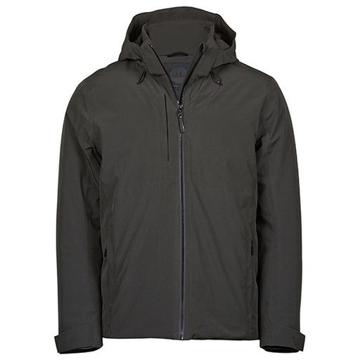 Kurtka Męska Przeciwdeszczowa z Odpinanym Kapturem TJ9680 - Asphalt