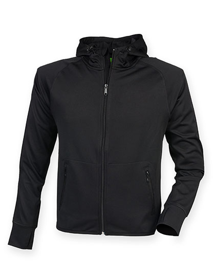Damska bluza z kapturem z taśmą odblaskową - Black