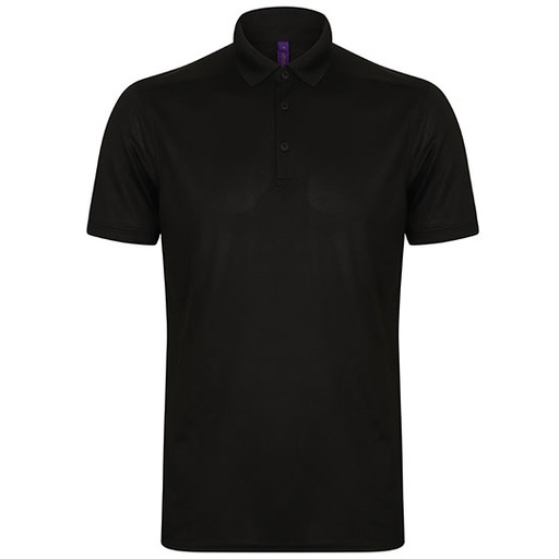 Męskie dopasowane polo stretch W460 - Black