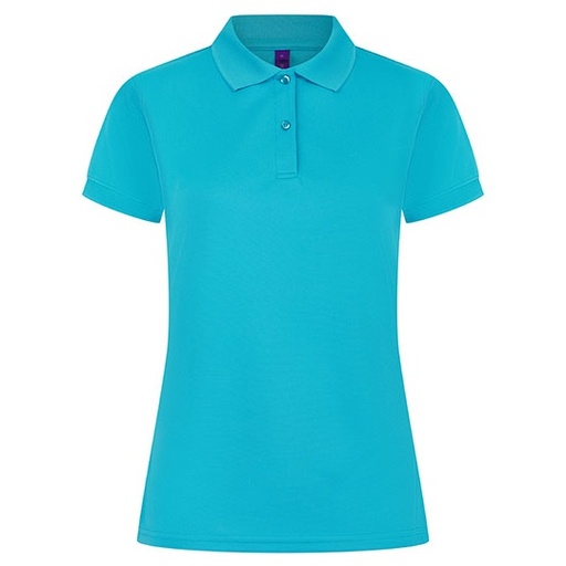 Damska koszulka polo Slim W476 - Turquoise