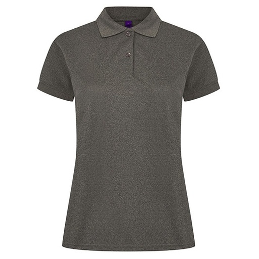 Damska koszulka polo Slim W476 - Heather Charcoal