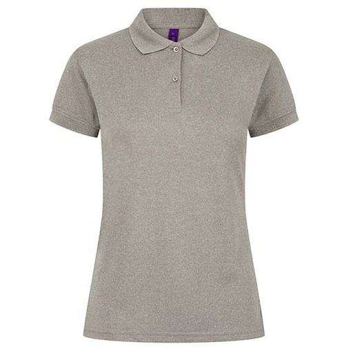Damska koszulka polo Slim W476 - Heather Grey