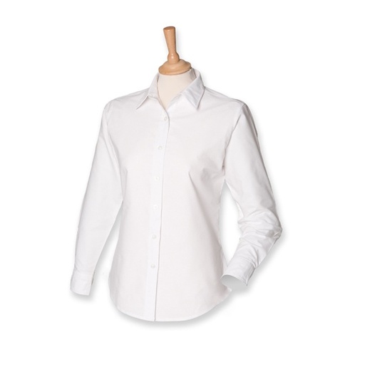 Damska koszula oxford slim z długim rękawem W511 - White