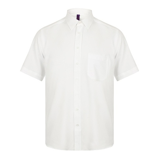Męska koszula klasyczna krótki rękaw W595 - White