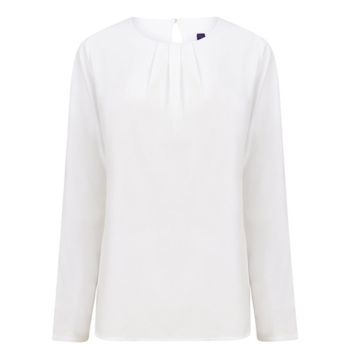 Bluzka Klasyczna Plisowana Poliester Cofrex Pufy Antybakteryjna Ochrona UV W598 - White