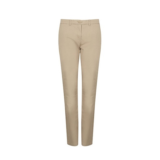 Damskie spodnie chino slim W651 - Stone