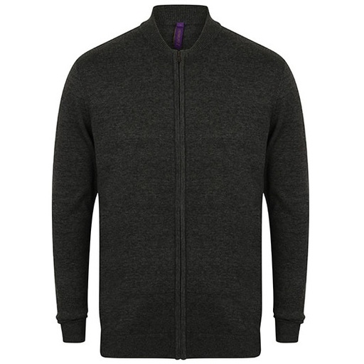 Kardigan Unisex Dzianina Bawełniana Akrylowa W718 - Grey Marl