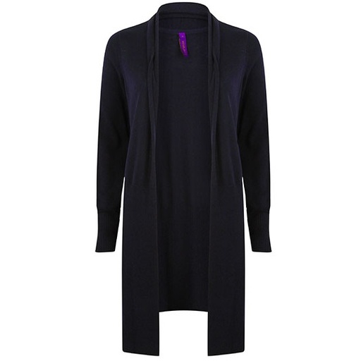 Kardigan Damski Długi Dzianinowy W719 - Navy