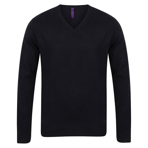 Męski sweter z dekoltem w serek W720 - Black