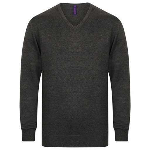 Męski sweter z dekoltem w serek W720 - Grey Marl