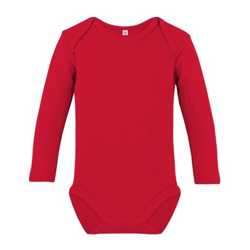 Body Dzieciece Dlugi Rekaw Bawelna Organiczna Interlock X11420 - Red