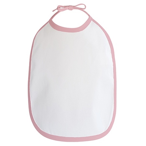 [X952-1000191554] Śliniak Dziecięcy Wiązany Poliester Bawełna X952 - White & Babypink