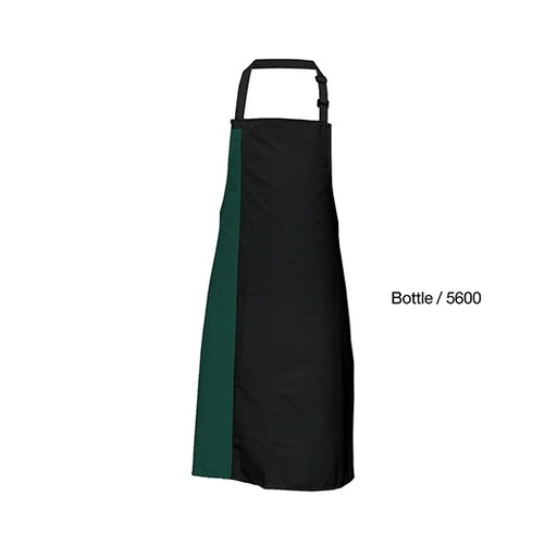 Fartuch kuchenny z regulacją i kieszeniami X988 - Black & Bottle Green
