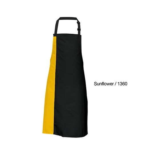 Fartuch kuchenny X988 - Black & Sunflower (ca. Pantone 136c)