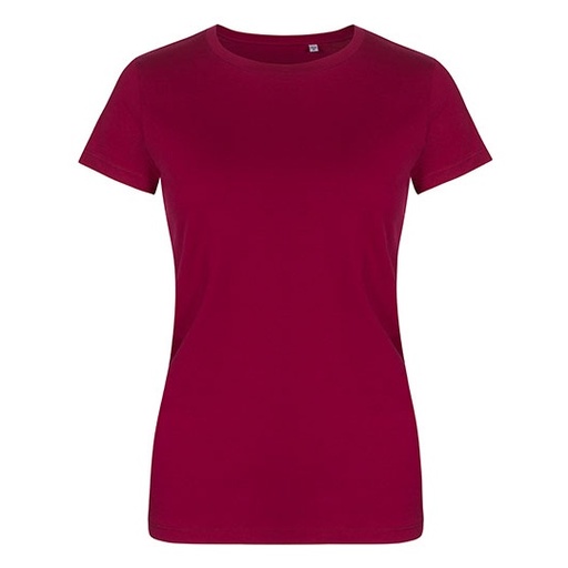 Damski T-shirt Slim z Okrągłym Dekoltem XO1505 - Berry