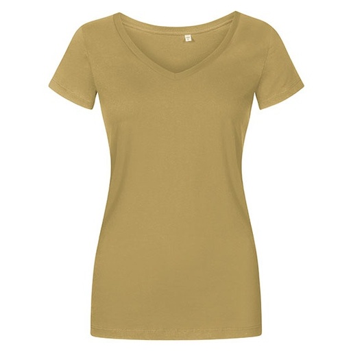 Damski T-shirt V-Neck Slim XO1525 - Olive
